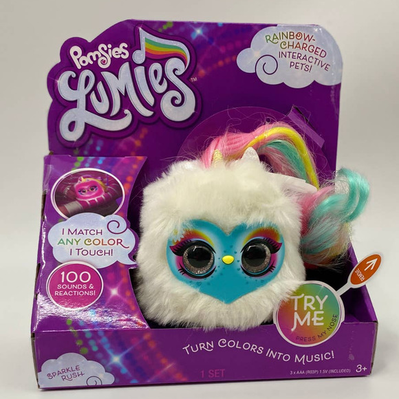 Skyrocket Toys Pomsies Lumies Plush Unicorn Interactive Toy